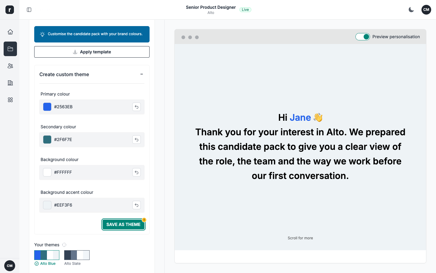 Create your brand theme